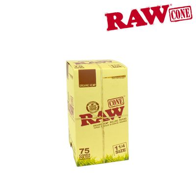 RAW Organic Hemp Pre-Rolled Cones — 1.25 Size (75pk) RAW Organic Hemp Pre-Rolled Cones — 1.25 Size (75pk)