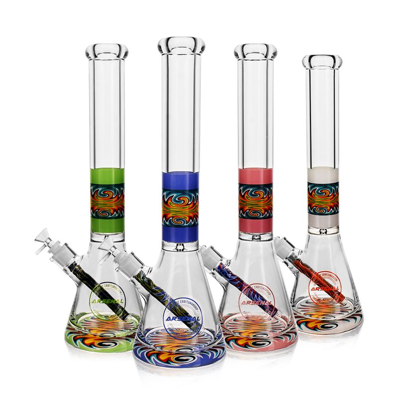 16.5" 7mm Arsenal Psychedelic Blaze Glass Bong