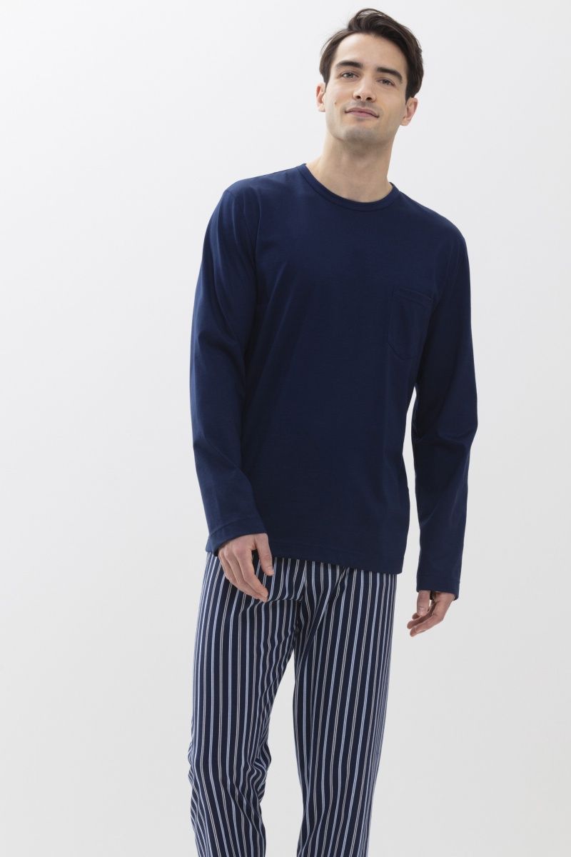 Pyjama lange mouw Portimo 34019 - blauw