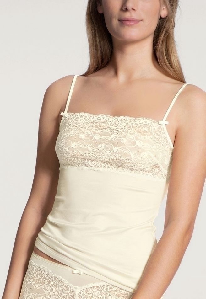 Spaghetti top met kant Sensual Secrets 11531 - creme