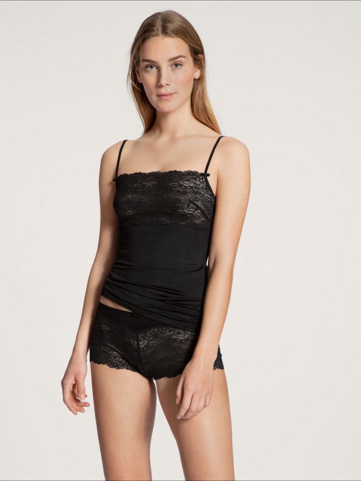 Spaghetti top met kant Sensual Secrets 11531 - zwart