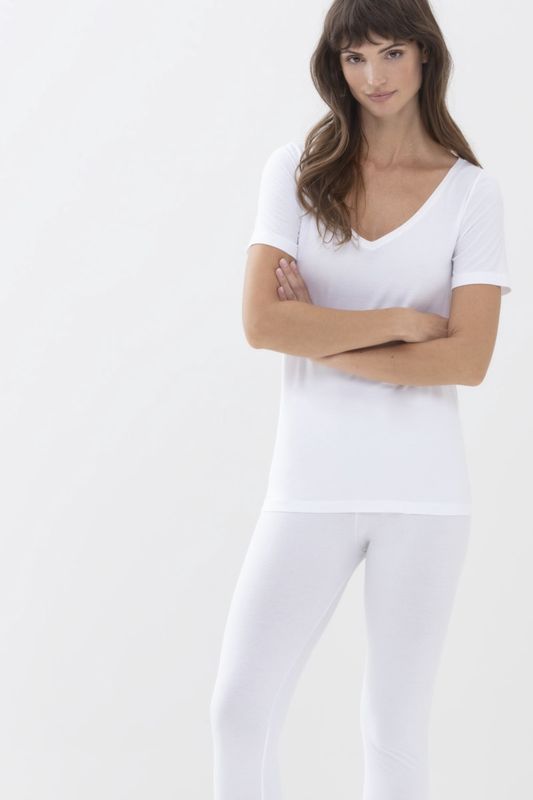T-shirt Organic v-hals 26816 - wit