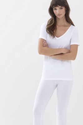 T-shirt Organic v-hals 26816 - wit