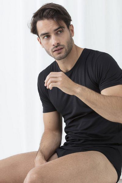 T-shirt ronde hals Dry Cotton 46002 - zwart