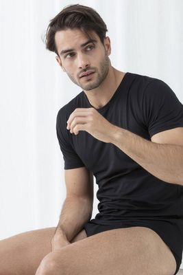 T-shirt ronde hals Dry Cotton 46002 - zwart