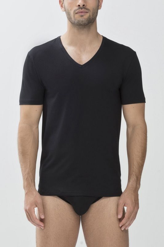 T-shirt v-hals Dry Cotton 46007 - zwart