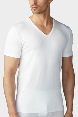 T-shirt v-hals Dry Cotton 46007 - wit