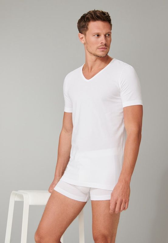 T-shirt v-hals 95/5 2-Pack 173982- wit