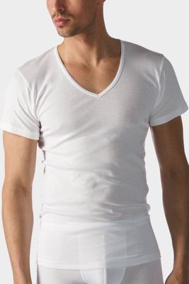 T-shirt v-hals Casual Cotton 49007 - wit