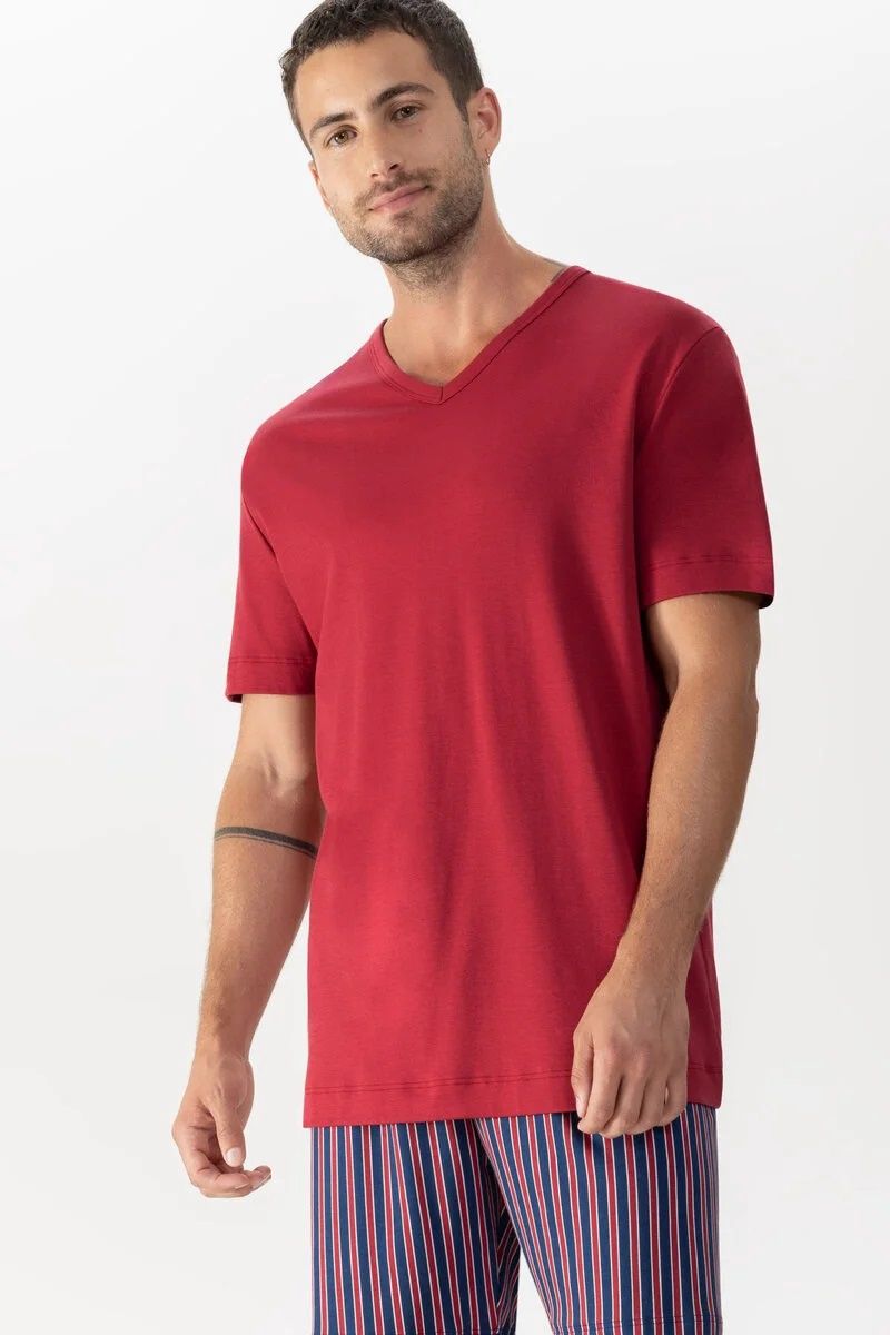 Shirt korte mouw Mix &amp; Match Solid Night 30124 - donkerrood