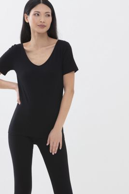 T-shirt Organic v-hals 26816 - zwart