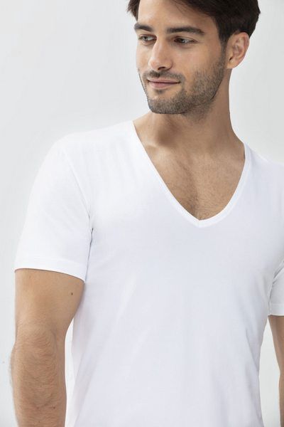 Business T-shirt diepe v-hals Dry Cotton 46038 - wit