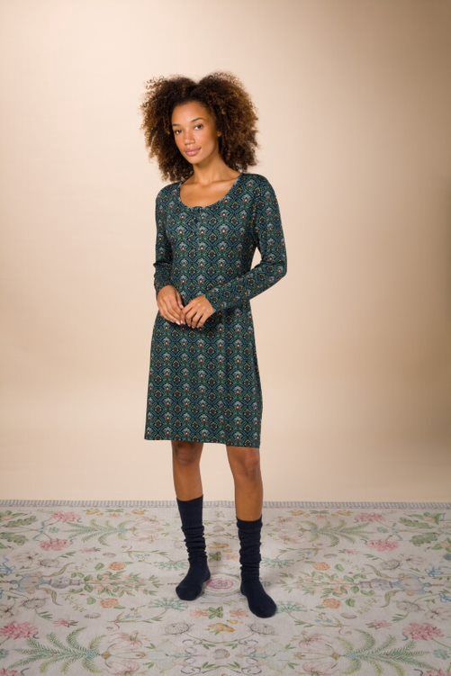 Nachthemd lange mouw Bailamos Desiree - donkerblauw