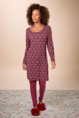 Nachthemd lange mouw Que Si que no Desiree - bruin