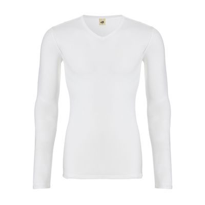 Thermo T-shirt lange mouw v-hals 30246 - wit