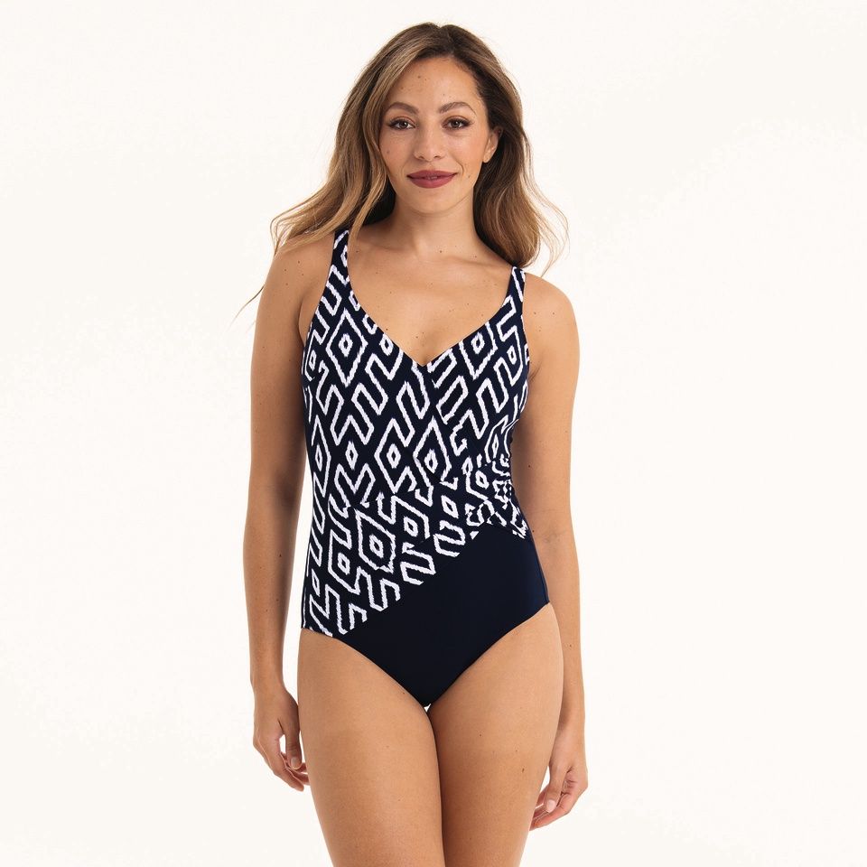 Badpak Tribal Monotones 7355 - donkerblauw