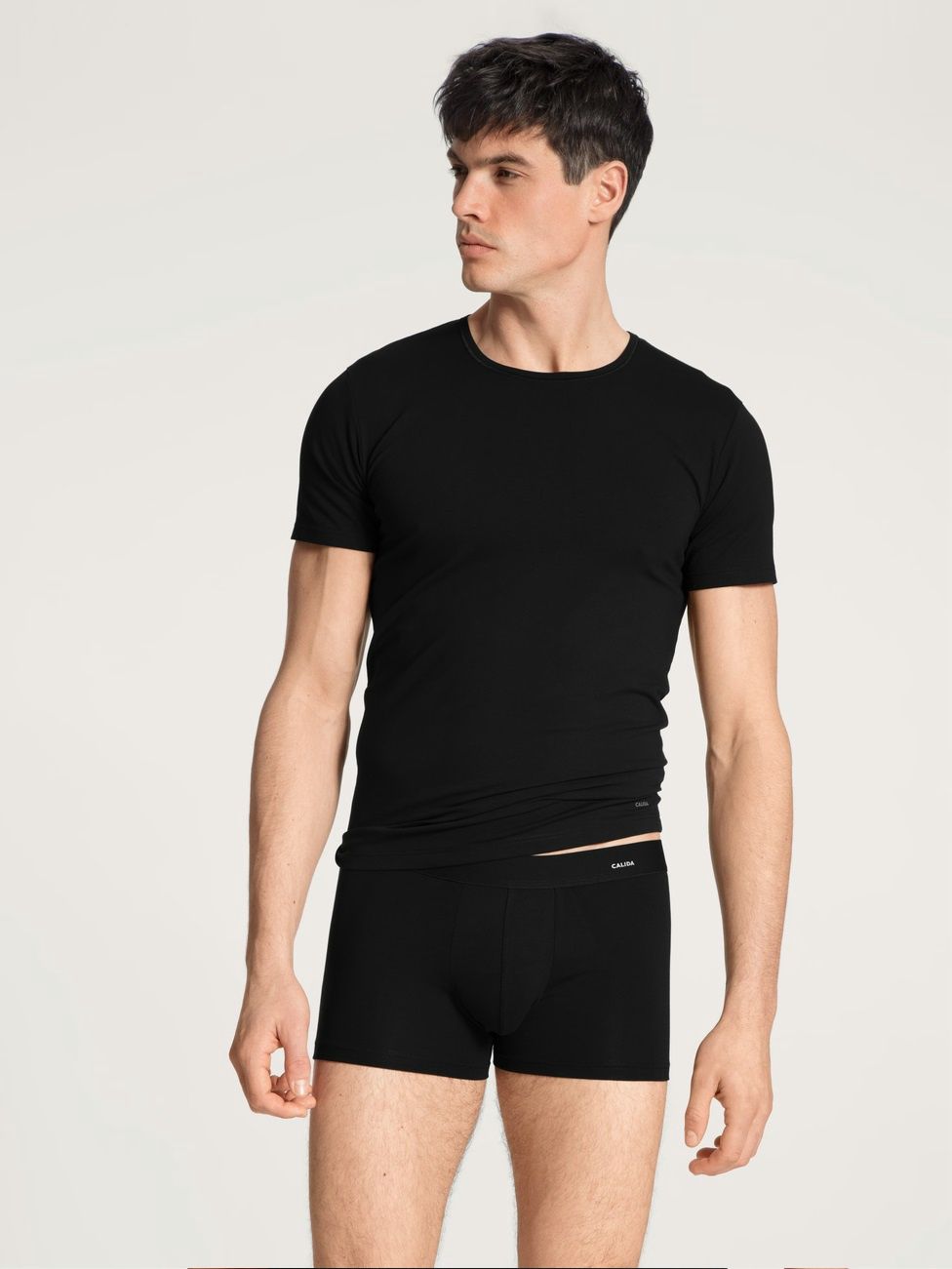 T-shirt ronde hals Cotton Code 14290 - zwart