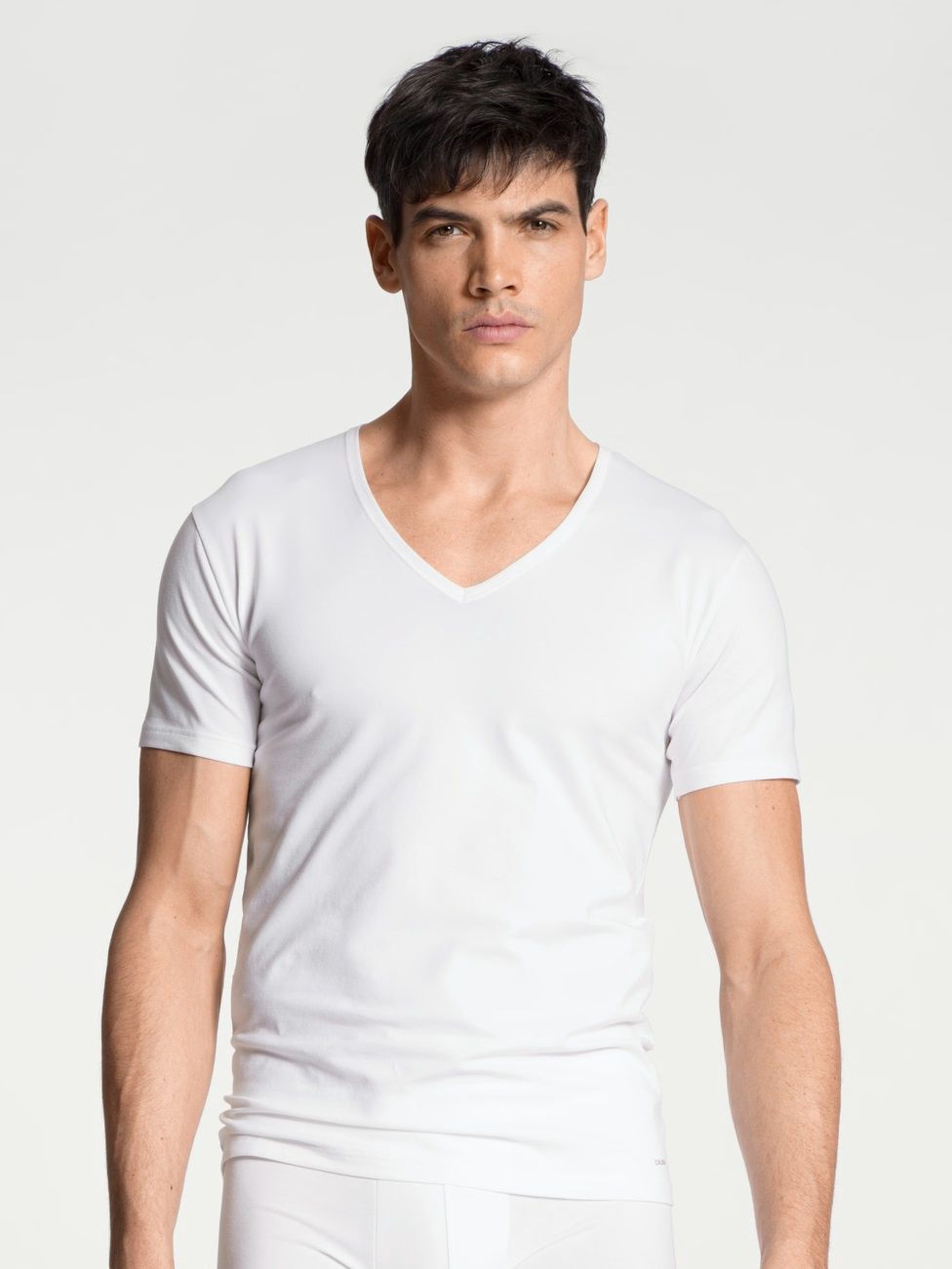 T-shirt v-hals Cotton Code 14590 - wit