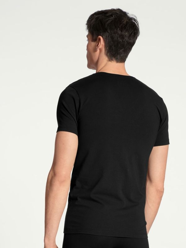 T-shirt v-hals Cotton Code 14590 - zwart