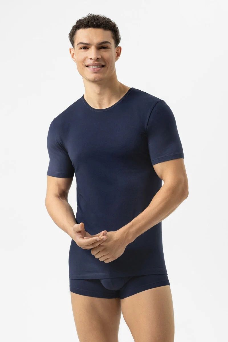 T-shirt ronde hals Dry Cotton 46002 - blauw