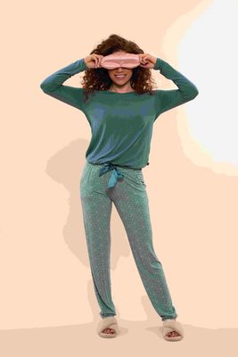 Pyjama lange mouw 57140 - teal green
