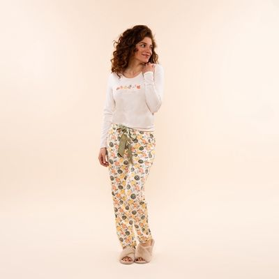 Pyjama lange mouw 57115 - offwhite