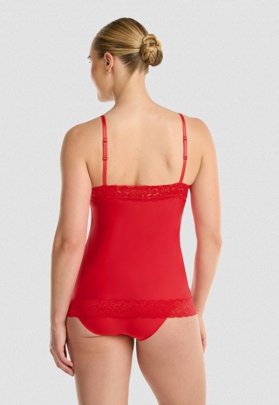 Spaghetti Top Secrets met kant 31912 - rood