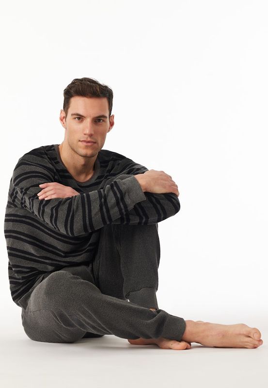 Badstof pyjama 183128 - grijs