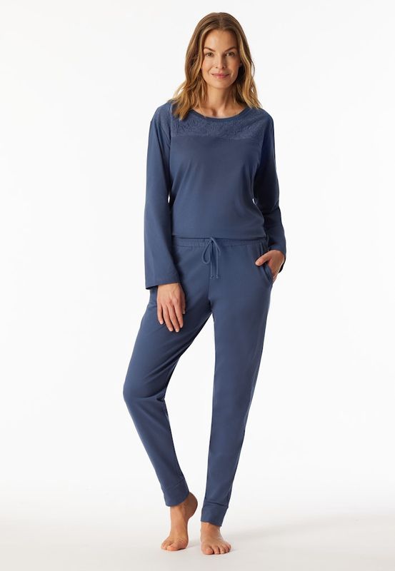 Pyjama lange mouw 183075 - jeansblauw