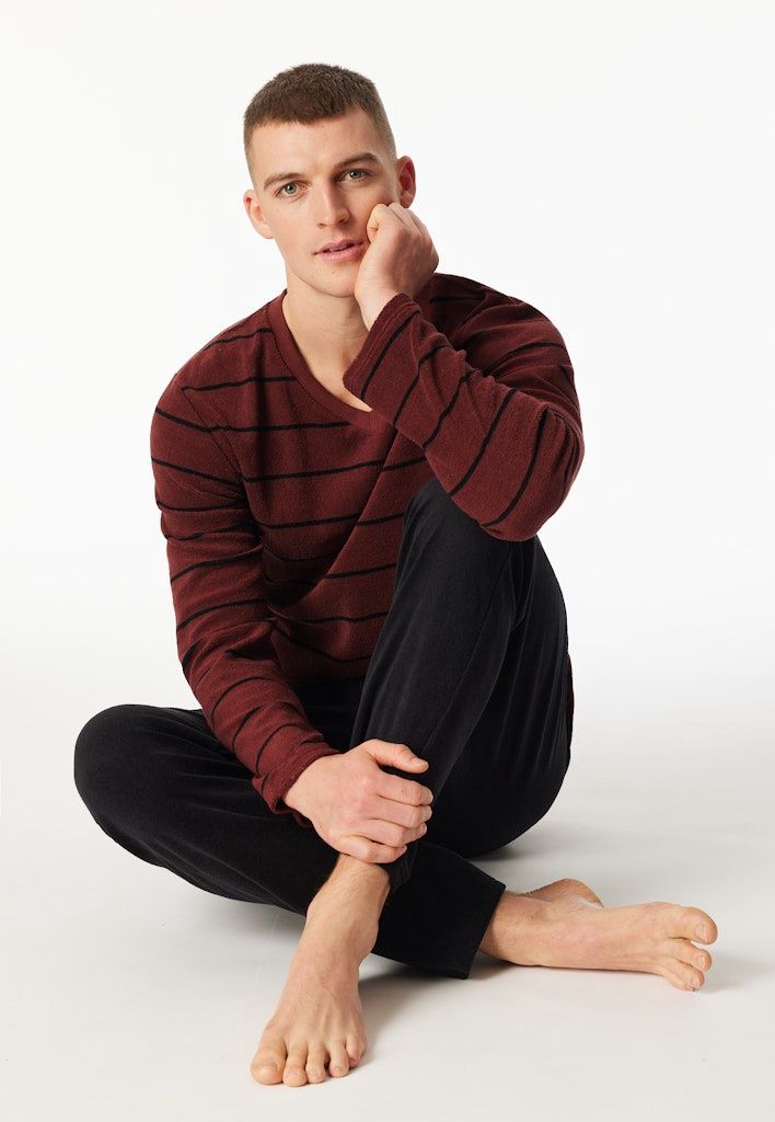 Badstof Pyjama 181138 - burgundy