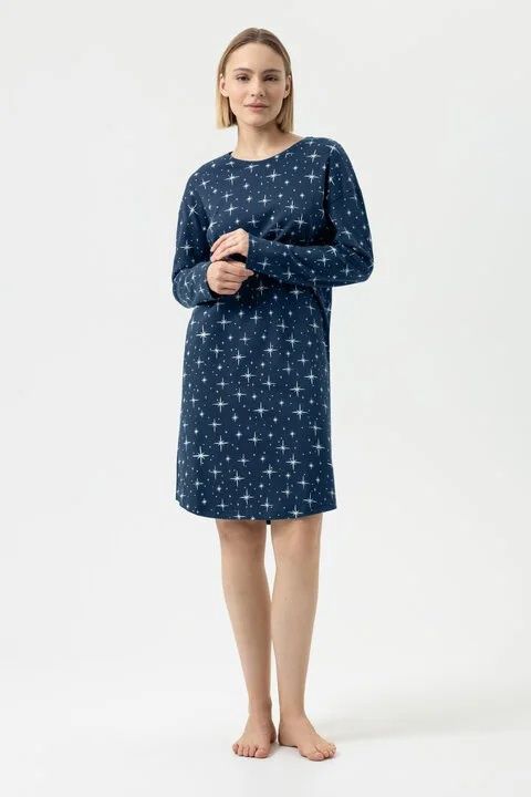 Nachthemd lange mouw Polar Sky 1230106 - blauw