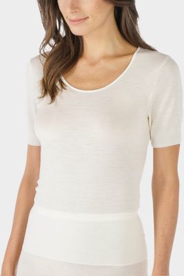 T-shirt Wool &amp; Silk 66576 - wit