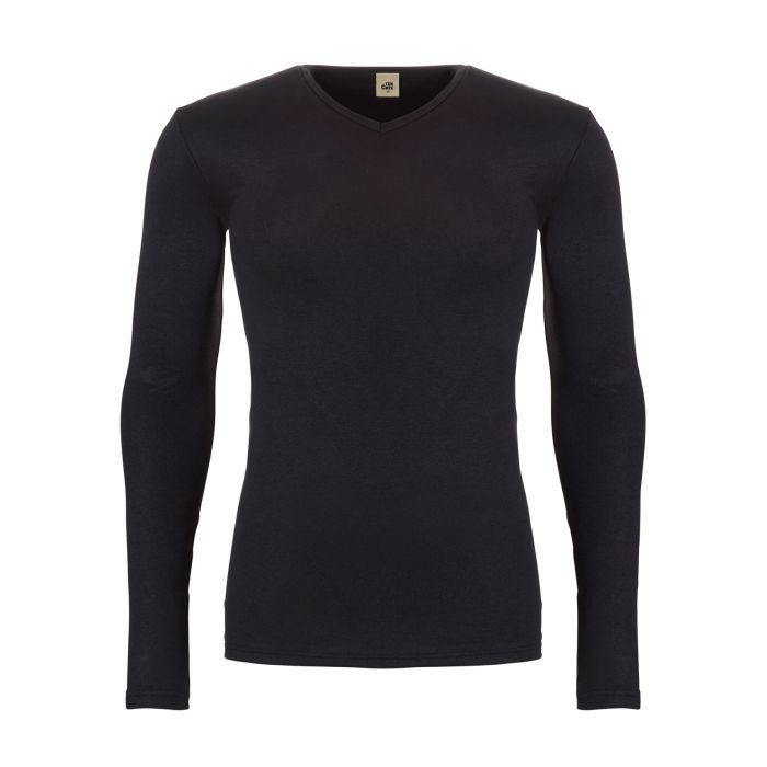 Thermo T-shirt lange mouw v-hals Heren 30246 - zwart Thermo T-shirt lange mouw v-hals Heren 30246 - zwart