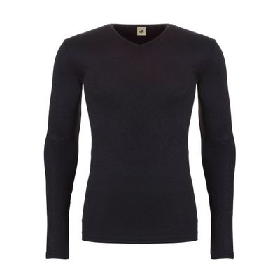 Thermo T-shirt lange mouw v-hals Heren 30246 - zwart