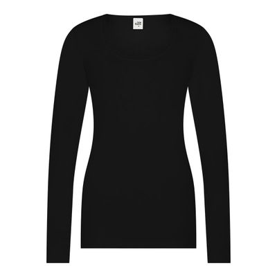 Thermo T-shirt kant met lange mouw Dames  60381- zwart