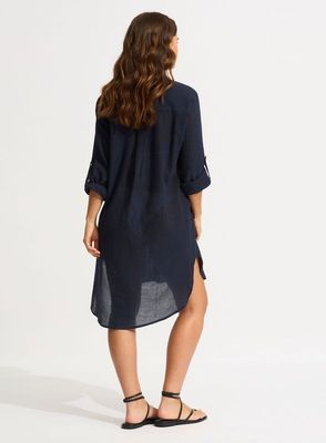 Beach Dress Crinkle Twill 53108 - indigo