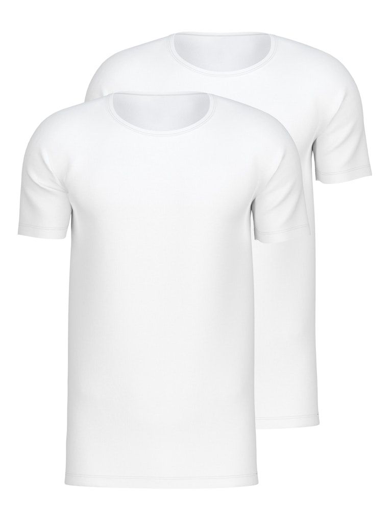 T-shirt ronde hals Natural Benefit 2-pack 14141 - wit