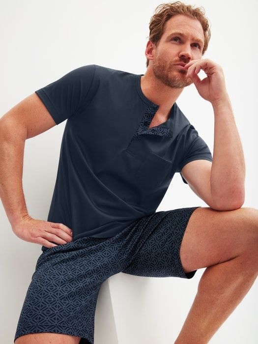 Pyjama korte mouw 45380 - dark bleu