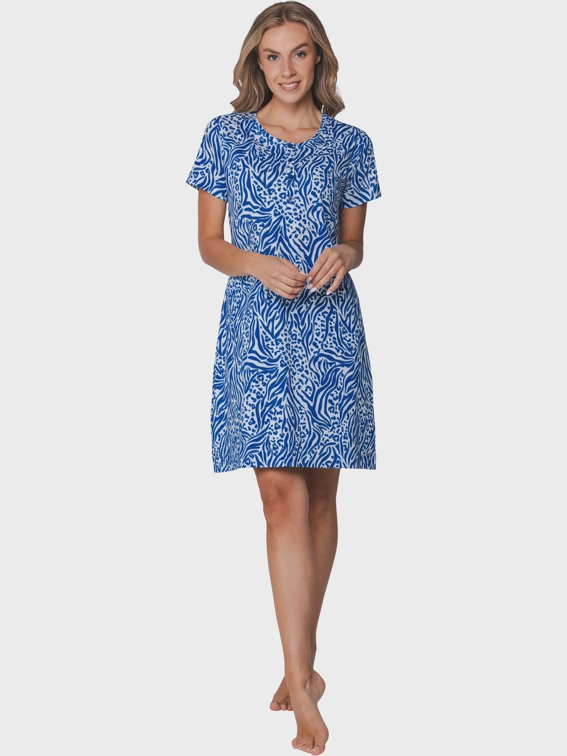 Nachthemd korte mouw 111261-628-1- blue