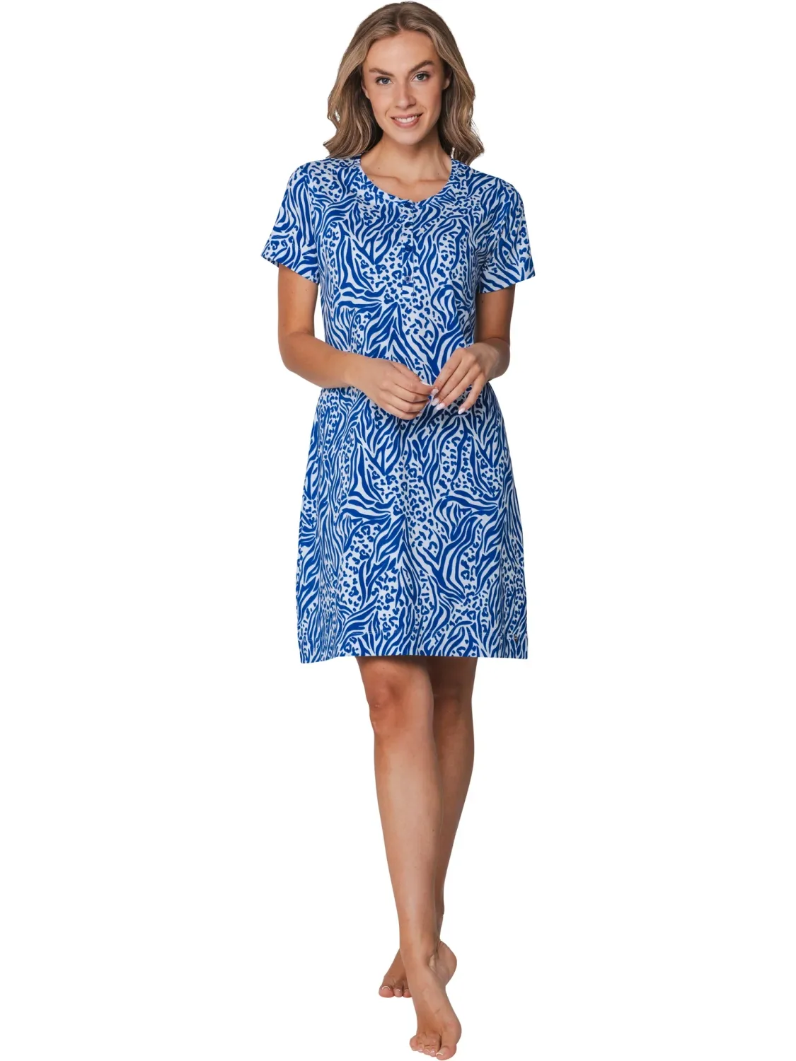 Nachthemd korte mouw 111261-628-1- blue