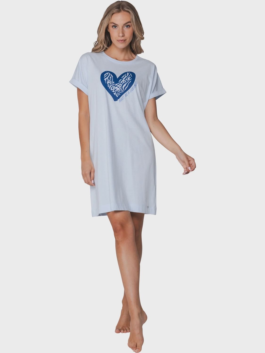 Nachthemd korte mouw 111261-628-2 - light blue