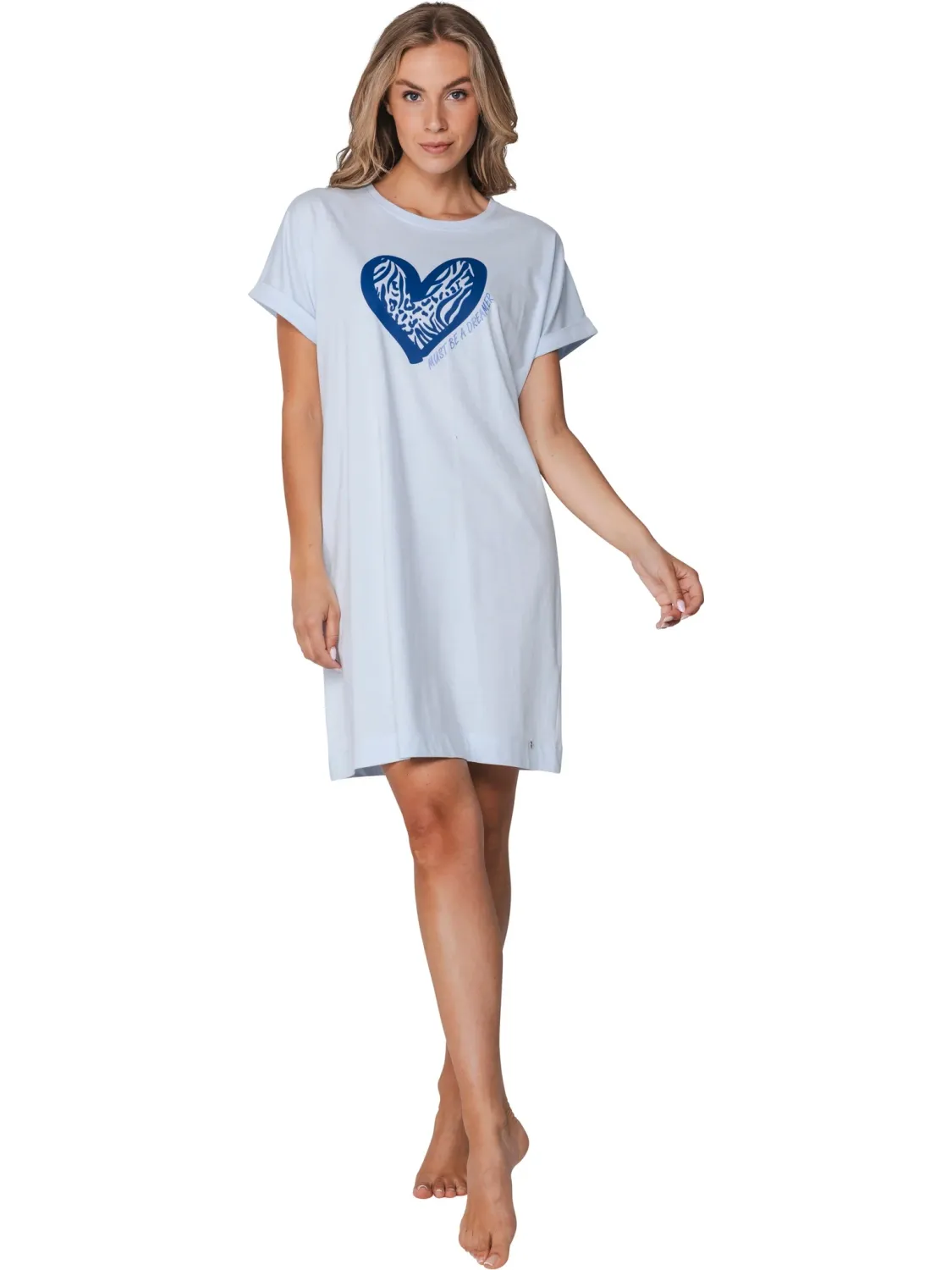 Nachthemd korte mouw 111261-628-2 - light blue