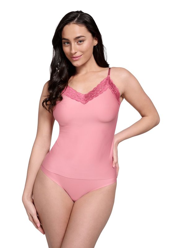 Spaghetti top met kant Secrets 32526 - rose pink