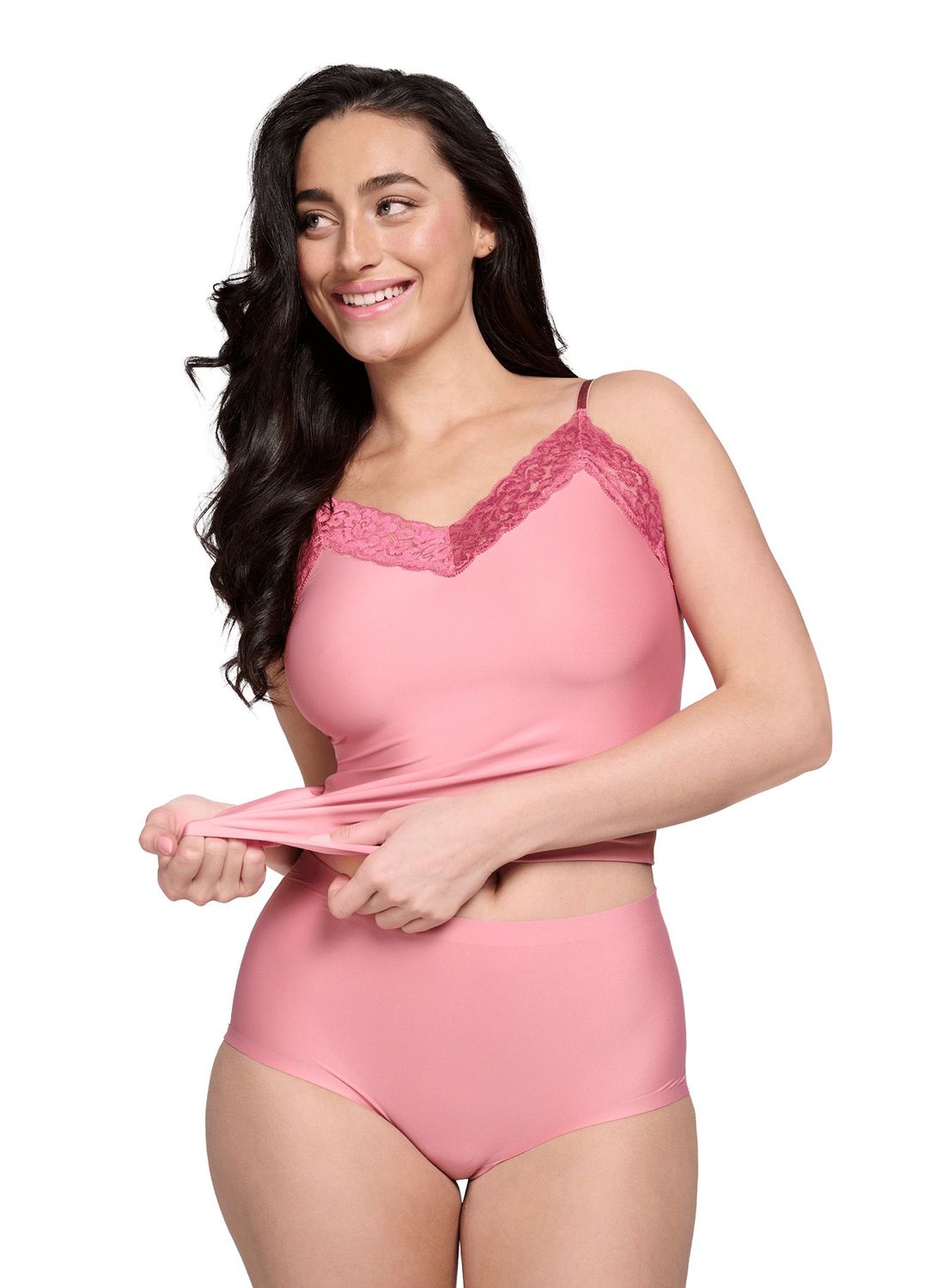 Maxi met kant Secrets 31758 - rose pink