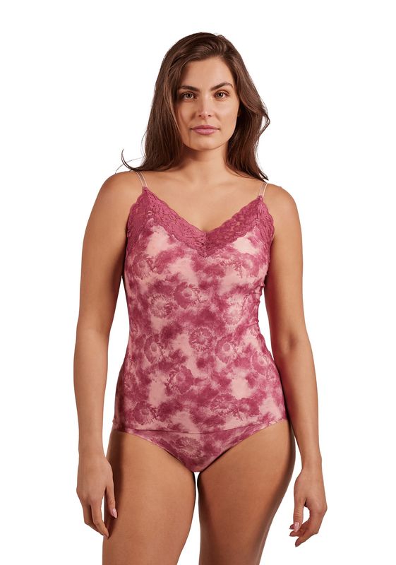 Spaghetti top met kant Secrets 32526 - lace print