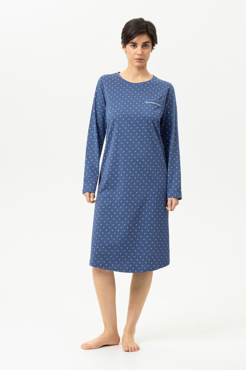 Nachthemd lange mouw Polka Dots 1230174 - midnight dust