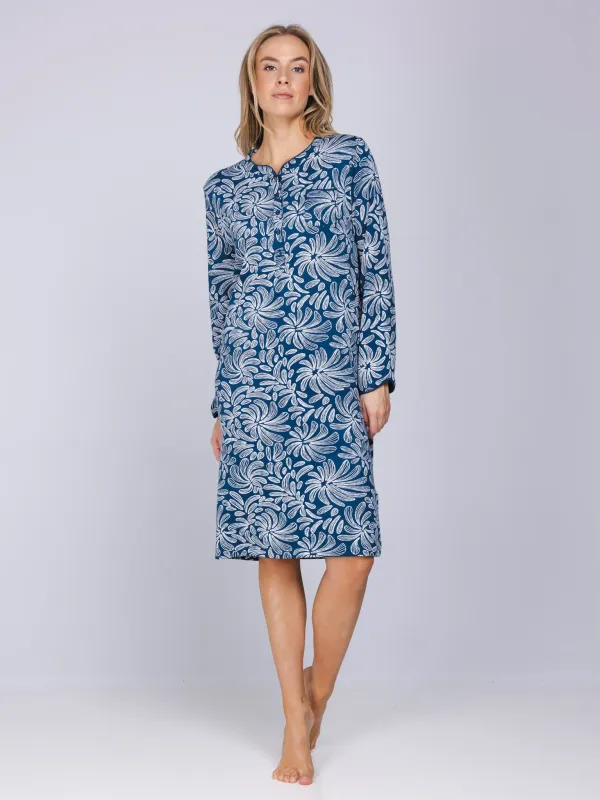 Nachthemd lange mouw 111262-154-1 - donkerblauw