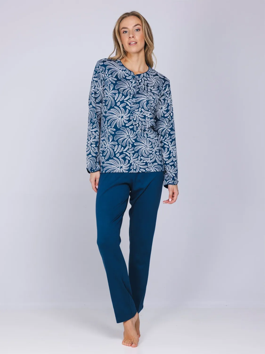 Pyjama lange mouw 121262-154-1 - donkerblauw