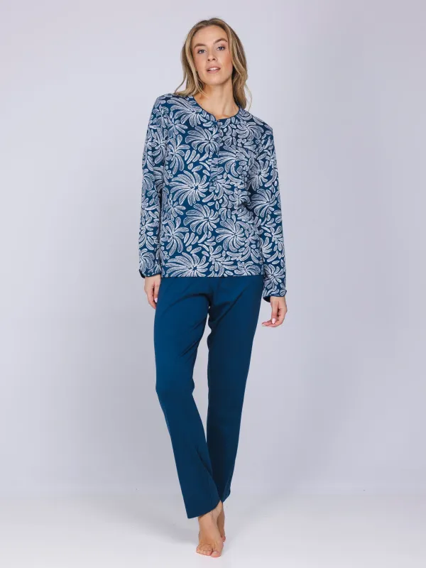 Pyjama lange mouw 121262-154-1 - donkerblauw