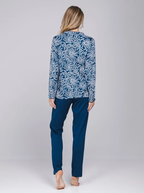 Pyjama lange mouw 121262-154-1 - donkerblauw